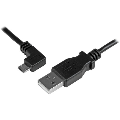 StarTech.com 1m 3 ft Left Angle Micro-USB Charge-and-Sync Cable M/M - USB 2.0 A to Micro-USB - 30/24 AWG - Cable for Cellu