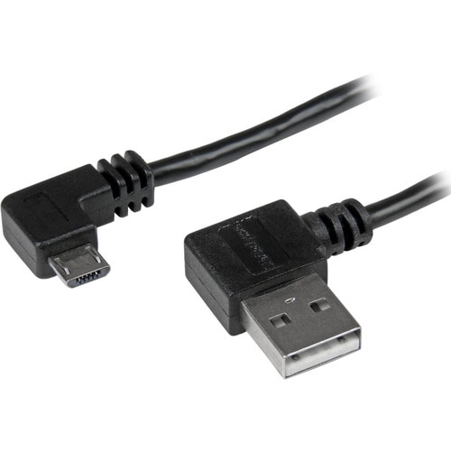 StarTech.com 2m 6 ft Micro-USB Cable with Right-Angled Connectors - M/M - USB A to Micro B Cable - Cable for Tablet, Smart