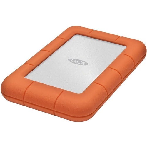 Disco rigido Portatili LaCie Rugged Mini - Esterno - 2 TB - Arancione, Argento - USB 3.0 - 5400giri/min - 1 / Unità