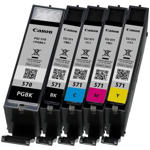 Canon CLI-571 Original Standard Yield Inkjet Ink Cartridge - Black, Cyan, Magenta, Yellow - 4 / Pack - 2793 Pages