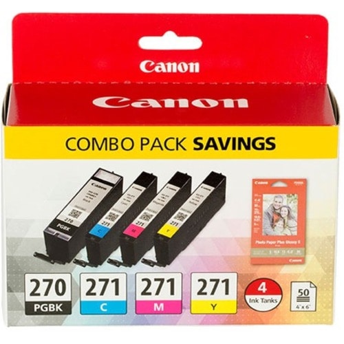 Canon PGI-270/CLI-271 Original Inkjet Ink Cartridge - Pigment Black, Cyan, Magenta, Yellow - 4 / Pack - Inkjet - 4 / Pack