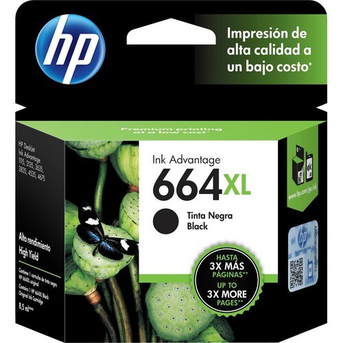 Cartucho de tinta HP 664XL Alto Rendimiento Inyección de tinta - Negro - Original - Inyección de tinta - Alto Rendimiento