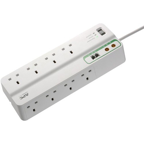 APC by Schneider Electric SurgeArrest Surge Suppressor/Protector - 8 x British BS1363 - 2690 J - 230 V AC Input - Coaxial 
