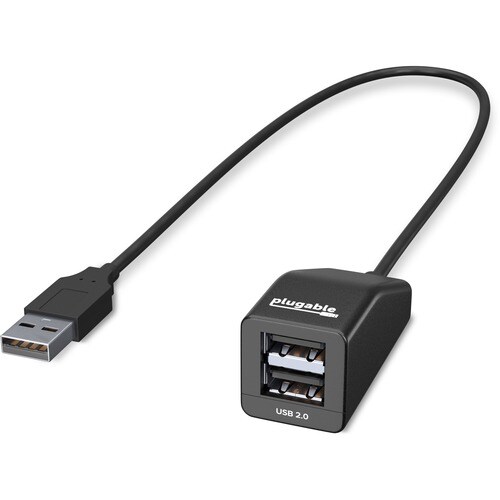 Plugable USB 2.0 2-Port High Speed Ultra Compact Hub Splitter - (480 Mbps, USB 2.0, Compatible with Windows, Linux, macOS,