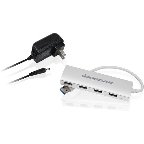 IOGEAR met(AL) P4P Hub, 4-Port USB 3.0 Powered Hub with Aluminum Chassis - USB - External - 4 USB Port(s) - 4 USB 3.0 Port