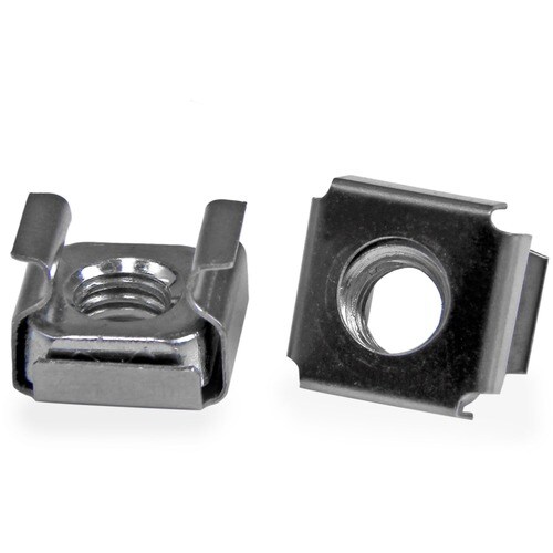 StarTech.com M6 Cage Nuts - 100 Pack - M6 Mounting Cage Nuts for Server Rack & Cabinet - Cage Nut - Stainless Steel - Silv