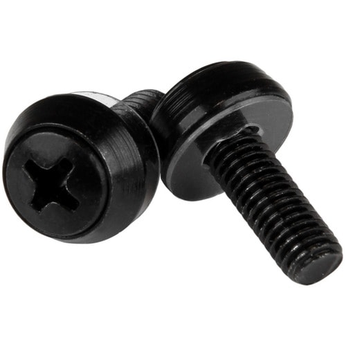 StarTech.com M6 x 12mm - Screws - 50 Pack, Black - M6 Mounting Screws for Server Rack & Cabinet - Install your rack-mounta