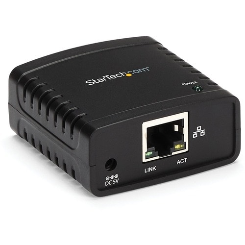 StarTech.com 10/100Mbps Ethernet to USB 2.0 Network Print Server - Windows 10 - LPR - LAN USB Print Server Adapter (PM1115