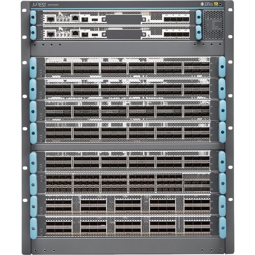 QFX10008 Redundant 8-slot chassis with 2 Routing Engines 6 2700W AC Power Supplies 2 Fan trays 2 Fan tray Controllers and 