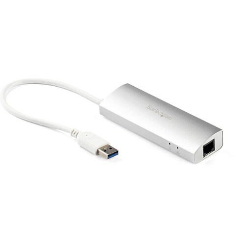 StarTech.com 3-Port USB Hub with Ethernet, USB-A Ports, Gigabit Ethernet/GbE, USB 5Gbps, Bus-Powered, Portable Laptop USB 