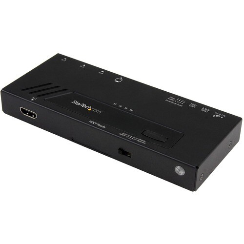 StarTech.com 4-Port HDMI Automatic Video Switch - 4K 2x1 HDMI Switch with Fast Switching, Auto-Sensing and Serial Control 