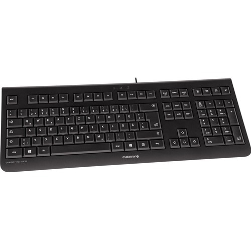 CHERRY KC 1000 Keyboard - Cable Connectivity - USB Interface - Hungarian - QWERTZ Layout - Black - Rubber Dome Keyswitch -