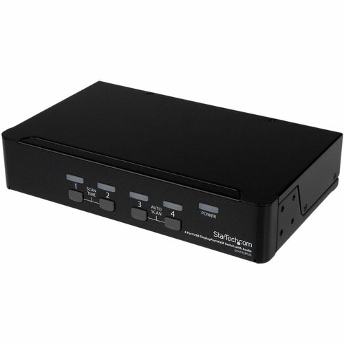 StarTech.com 4 Port USB DisplayPort KVM Switch with Audio - 4 Computer(s) - 1 Local User(s) - WQXGA - 3840 x 2400 - 8 x US