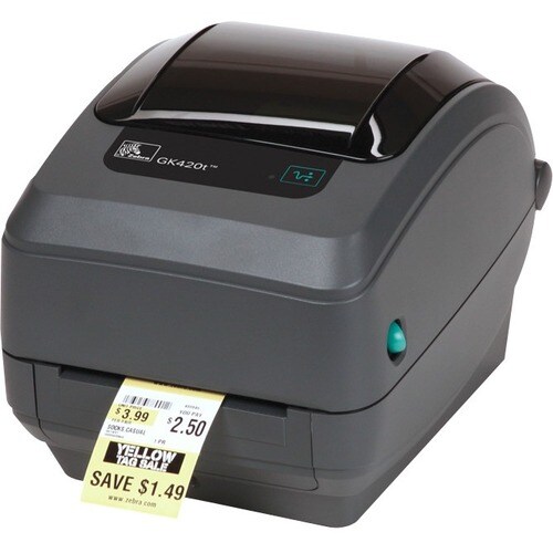 Zebra GK420t Desktop Thermal Transfer Printer - Monochrome - Label Print - USB - 103.89 mm (4.09") Print Width - 127 mm/s 