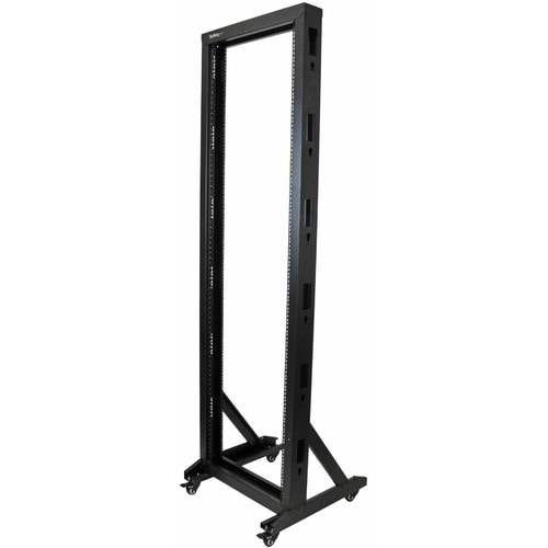 StarTech.com Rack Serveur Mobile 42U à 2 Mâts, Rack Réseau 19" à 2 Mâts avec Roulettes, Rack Ouvert pour Équipement - Roul