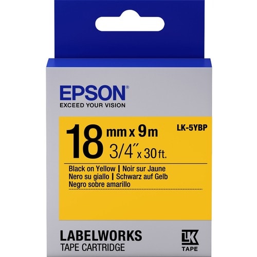Epson LabelWorks LK-5YBP Label Tape - 18 mm Width - Thermal Transfer - Pastel Yellow
