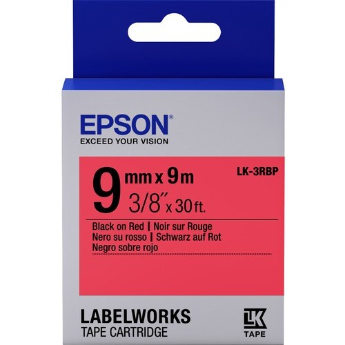 Epson Label Tape - 9 mm Width - Pastel Red