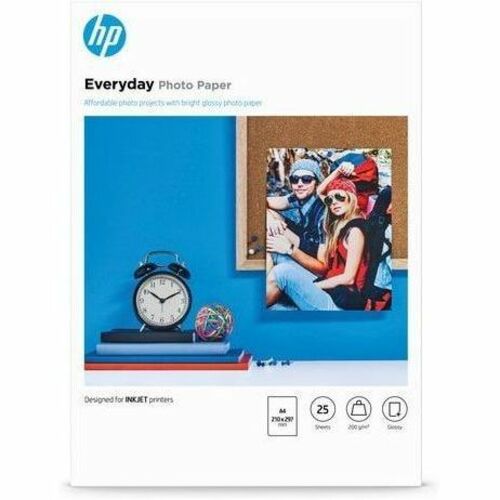 HP Everyday Inkjet Photo Paper - A4 - 210 mm x 297 mm - 170 g/m² Grammage - Semi-gloss - 25 Sheet