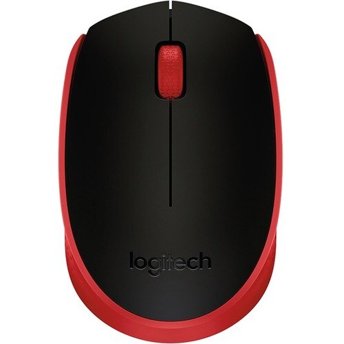 Logitech M171 Mouse - Radio Frequency - USB 2.0 - Optical - Red - Wireless - 1000 dpi - Scroll Wheel