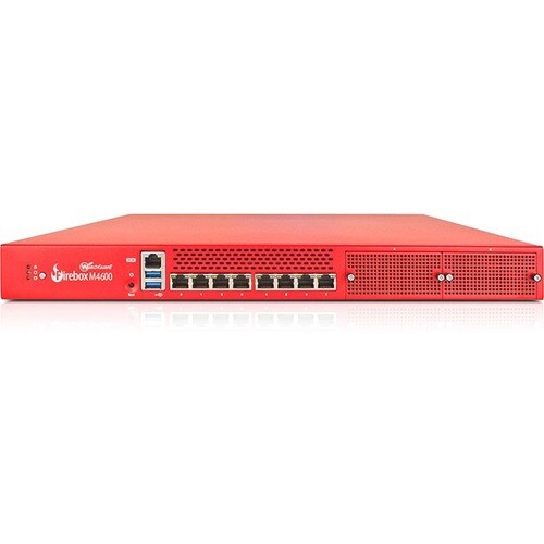 WatchGuard Firebox M4600 and 3-yr Standard Support - 8 Port - 10/100/1000Base-T Gigabit Ethernet - AES (192-bit); 3DES; AE