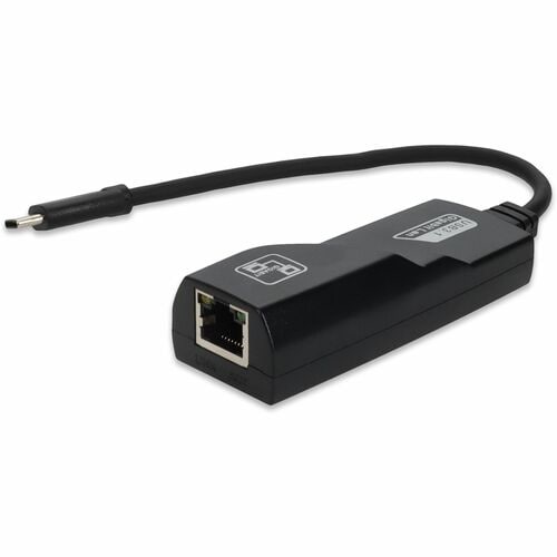 AddOn USB C 3.1 Male to RJ-45 Female Black Adapter - RJ-45/USB Data Transfer Cable for MacBook, Notebook, Computer - First