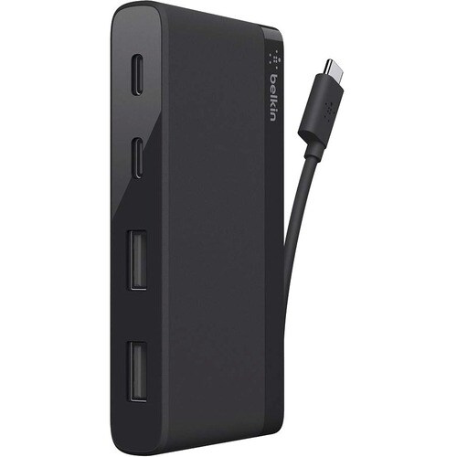 Belkin USB-Hub - USB-Typ C - 640 MB/s - Notebook, Tastatur, Maus, Flash-Laufwerk, Festplatte, Drucker - Extern - Schwarz -