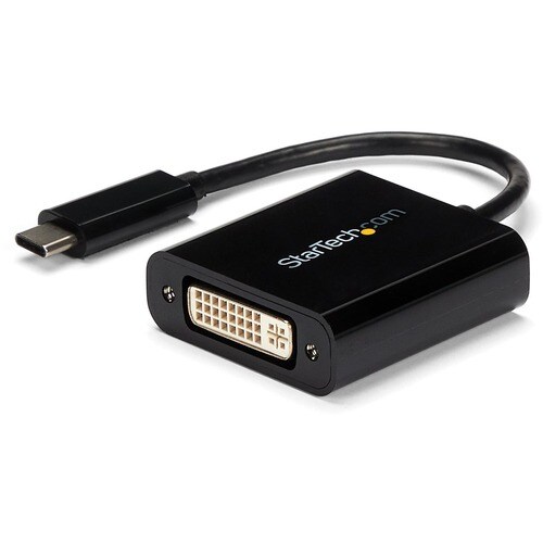 StarTech.com USB C to DVI Adapter - Black - 1920x1200 - USB Type C Video Converter for Your DVI D Display / Monitor / Proj