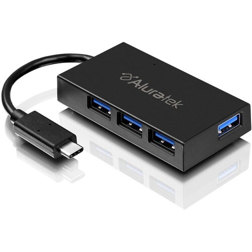 Aluratek 4-Port USB 3.1 Type-C Hub - USB Type C - External - 4 USB Port(s) - 4 USB 3.1 Port(s) - PC, Mac