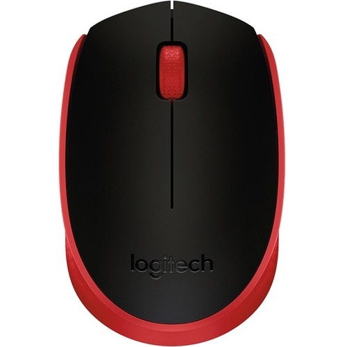 Logitech M171 Mouse - Radio Frequency - USB 2.0 - Optical - Red - Wireless - 1000 dpi - Scroll Wheel
