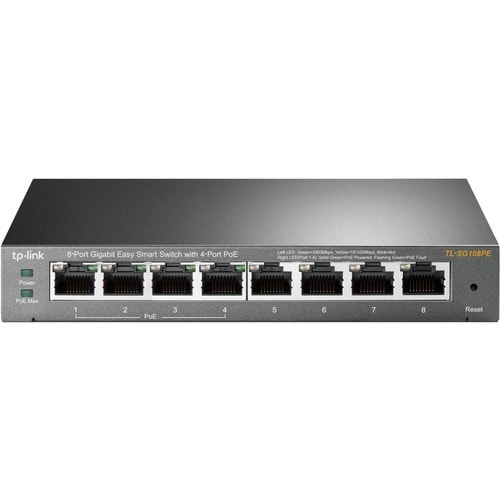 Switch Ethernet TP-Link EasySmart TL-SG108PE 8 Porte Gestibile - Gigabit Ethernet - 10/100/1000Base-T - 2 Layer supportato