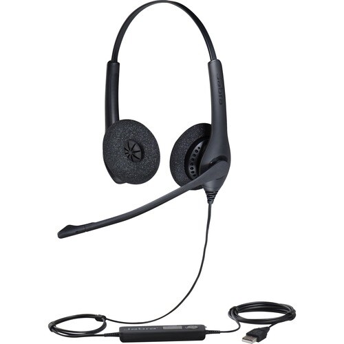 Jabra BIZ 1500 Wired Over-the-head Stereo Headset - Black - Binaural - Supra-aural - 32 Ohm - 20 Hz to 6.80 kHz - 230 cm C