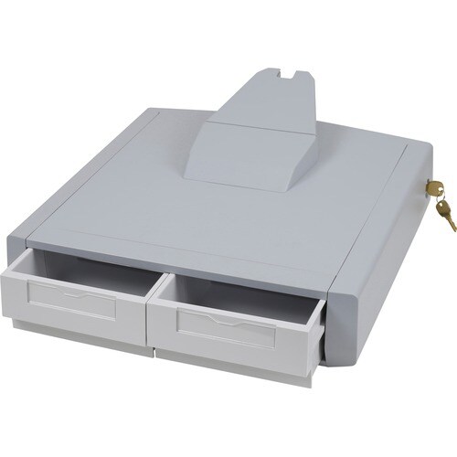 Ergotron SV Primary Storage Drawer, Double - 1 lb Weight Capacity - 18" Length x 18" Width x 9.5" Height - Gray, White