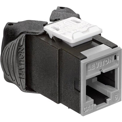 Leviton Atlas-X1 Cat 6 Component-Rated UTP QuickPort Connector, Grey - 1 x RJ-45 Network Female - Gray