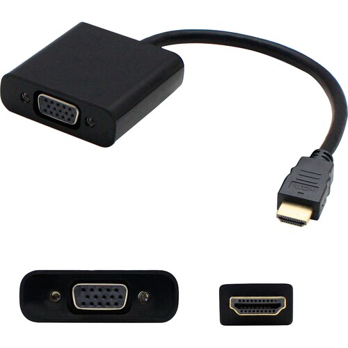 HP H4F02UT#ABA Compatible HDMI 1.3 Male to VGA Female Black Active Adapter For Resolution Up to 1920x1200 (WUXGA) - 100% c