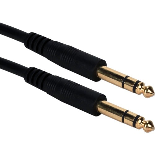 QVS 6ft 1/4 Male to Male Audio Cable - 6 ft Audio Cable for Microphone, Guitar - First End: 1 x 6.35mm Audio - Male - Seco