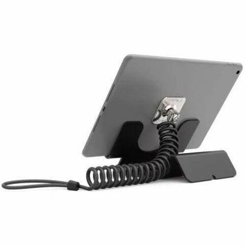 Compulocks Universal Tablet Holder Black with Coiled Cable Lock Black - Secured counter top stand with fixed optimal angle