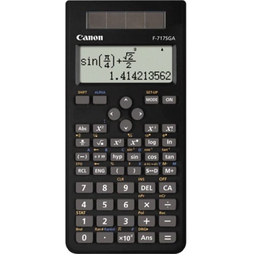 Canon F717SGA Scientific Calculator - 242 Functions - Textbook Display, Environmentally Friendly, Dual Power, Battery Back