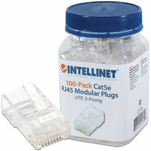 Intellinet PLUG RJ45 CAT 5e UTP SOLIDO 100 Pzas - Transparente