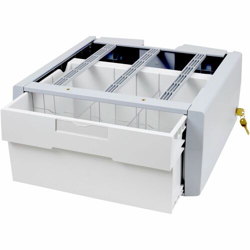 Ergotron Schublade - Groß - 907,2 g Belastbarkeit - Grau, Weiß - Herausnehmbar, Schubladentrennwand, Verschließbar
