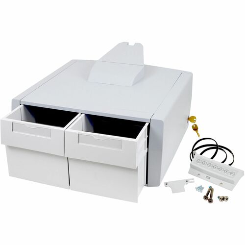 Ergotron Schublade - Mittel - 907,2 g Belastbarkeit - Grau, Weiß - Herausnehmbar, Schubladentrennwand, Verschließbar