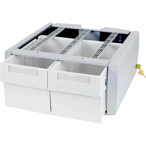 Ergotron Schublade - Mittel - 907,2 g Belastbarkeit - Grau, Weiß - Herausnehmbar, Schubladentrennwand, Verschließbar