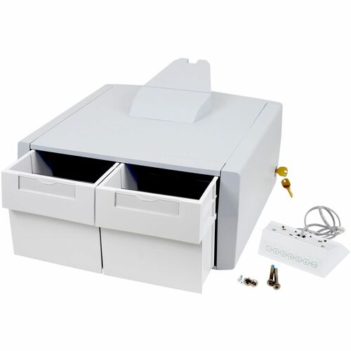Ergotron Schublade - Mittel - 907,2 g Belastbarkeit - Grau, Weiß - Herausnehmbar, Schubladentrennwand, Verschließbar