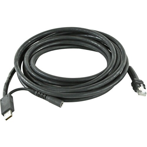 Zebra USB Cable (Shielded Series A Connector, 15ft. Straight), 12V - 15 ft USB Data Transfer Cable for Barcode Scanner - F