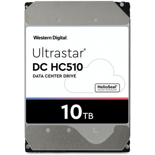Western Digital Ultrastar He10 HUH721010ALE604 10 TB Hard Drive - 3.5" Internal - SATA (SATA/600) - 7200rpm - 550 TB TBW -