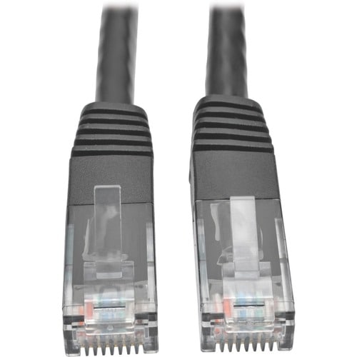 Tripp Lite 2ft Cat6 Gigabit Molded Patch Cable RJ45 M/M 550MHz 24 AWG Black - Category 6 for Network Device, Router, Modem