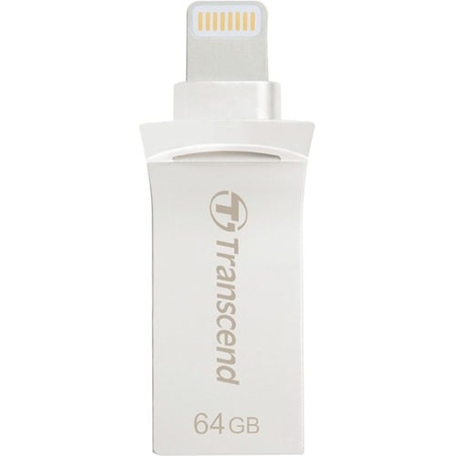 Transcend Mobile Storage for iOS Devices - 64 GB - USB 3.1, Lightning - Silver