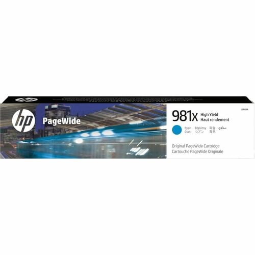 HP 981X (L0R09A) Original High Yield Page Wide Ink Cartridge - Single Pack - Cyan - 1 Each - 10000 Pages