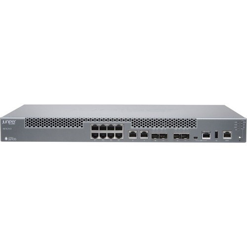 NFX250 10 10/100/1000BASE-T ports 2 100/1000BASE-X SFP ports 2 10GBASE-X SFP+ ports 6 core x86 processor 400 GB SSD 32 GB 