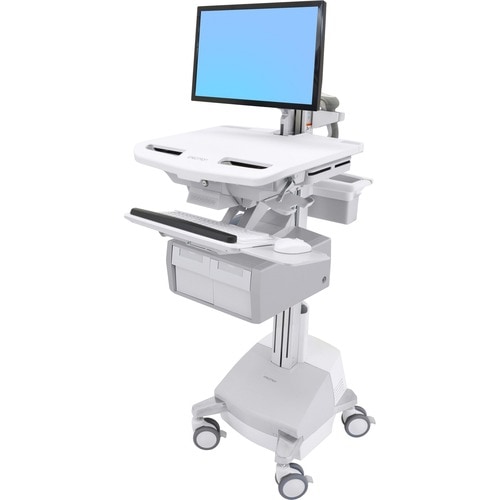 Ergotron StyleView Medical Cart - 2 Drawer - 16.78 kg Load Capacity - 4 Casters - Aluminium