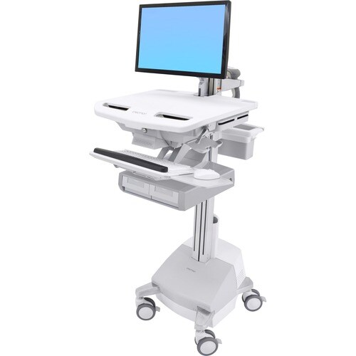 Ergotron StyleView Medical Cart - 2 Drawer - 16.78 kg Capacity - 4 Casters - Aluminium